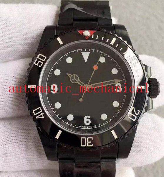 

luxury watch mens 2 style black pvd/dlc coated stainless steel 40mm watch 116610ln calendar automatic fashion men's watches wristwatch, Slivery;brown