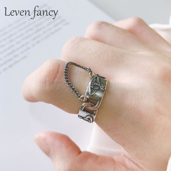 

thai silver saturn ring with chains vintage antique 925 sterling silver planet ring adjustable luxury jewelry for women gift, Golden;silver