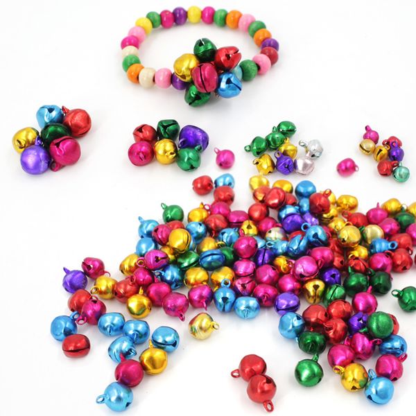 

200pcs 10mm christmas jingle bell small bell mini for diy bracelet anklets necklace knitting jewelry making accessories