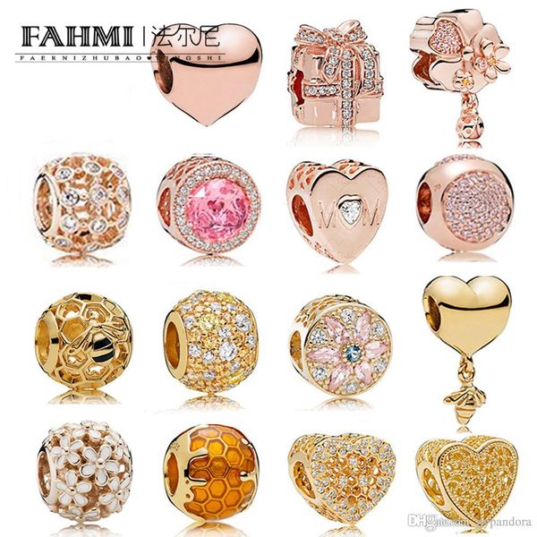 

fahmi 925 sterling silver charm opulent multi-colored crystals & cz heart and shine honeycomb pavé ball golden filled with romance, Black