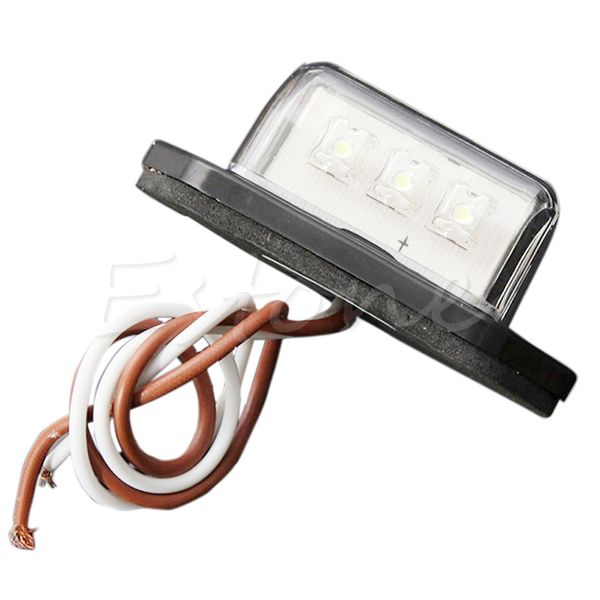 

12v 24v 3led rear license number plate lights lamp truck trailer boat waterproof