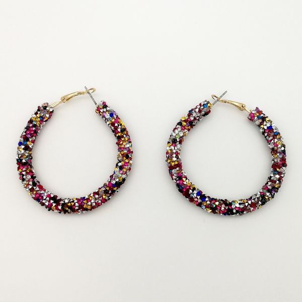 

new design hoop earring fashion selling popular shiny crystal earring women gift jewelry accessories, Golden;silver