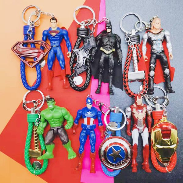 

2019 marvel superhero key ring iron man thor hulk doll key chain xhildren's toy gift, Silver