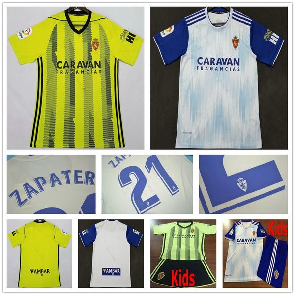 

kids 19 20 real zaragoza soccer jersey home away child youth soro gual vazquez eguaras papunashvili 2019 football jersey shirts, Black;yellow