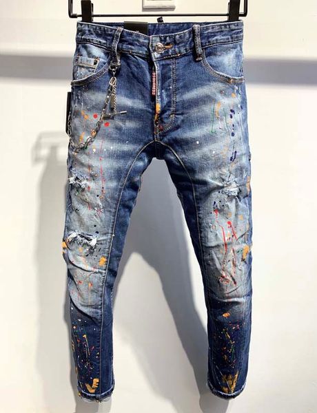 

2020ss european and american men make old jeans slim version motorcycle motorcycle denim, men fashion designer men casual jeans 4w, Blue