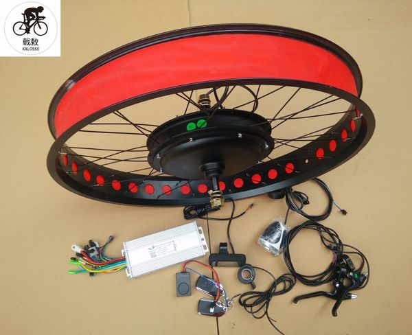 

kalosse 48v 3000w beach bikes brushless motor 190mm rear hubs electric bicycle motor 48v 1500w motor+lcd+contoller