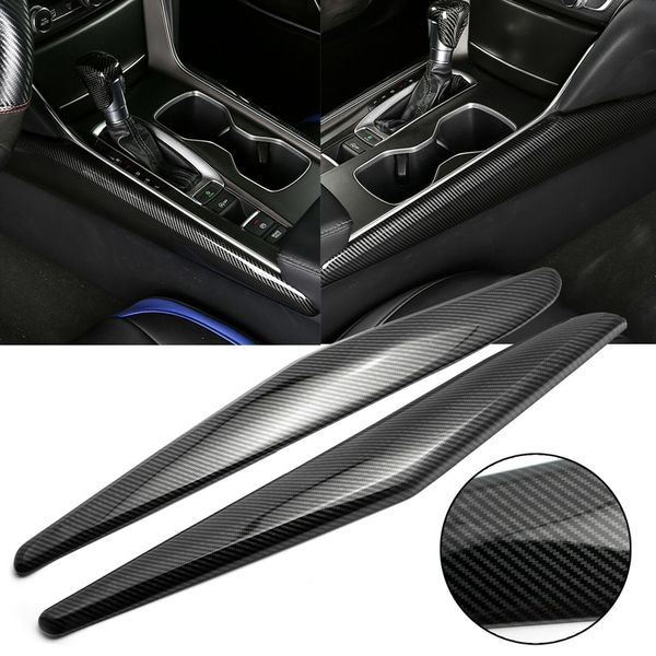 

car carbon fiber console gear shift panel cover trim for accord 2018 2019