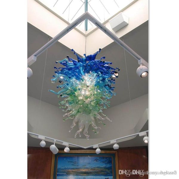

murano glass blown chandelier lightings shade color hanging lamp design large foyer restaurant lights - girban brand