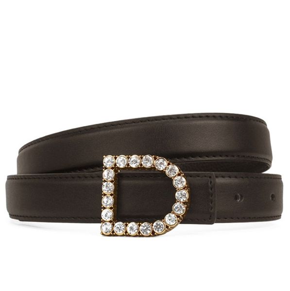

woman brand belts womens belt fashion diamond d letter smooth buckle belts width 24mm 4 color optional highly quality, Black;brown