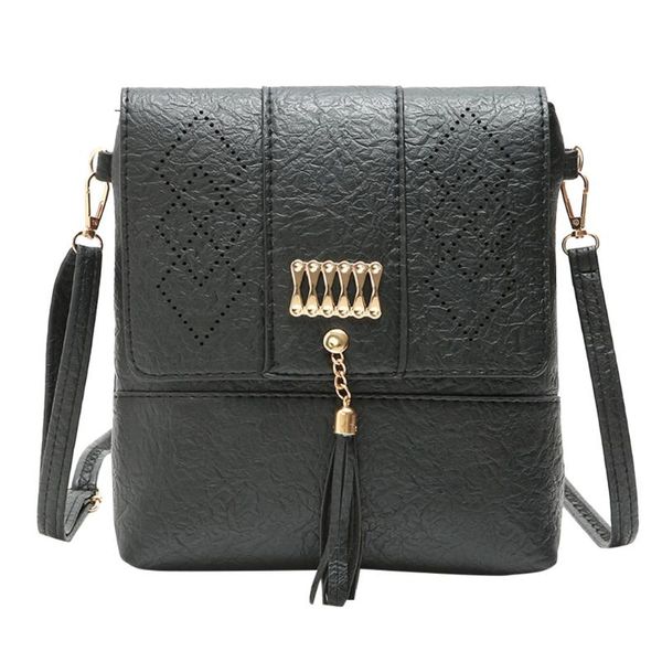 

woman messenger bag hollow tassel solid color shoulder bags messenger bag fashion famous small square bolsa feminina