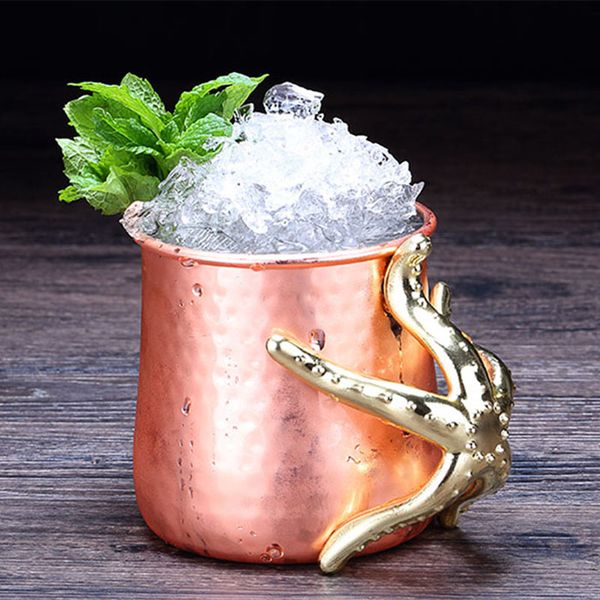 

wine glass bar soul europe and america 18 starfish handle metal stainless steel rose gold moscow mule cocktail glass