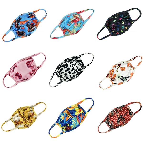 

2020 new designer printed reusable washable lovely cotton cloth women fashion mouth face mask festive party dustproof pm2.5 fast ship #945, Black