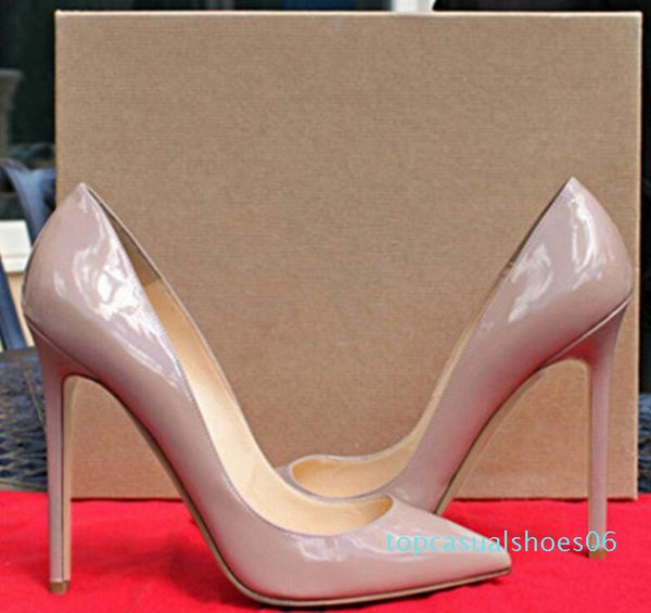 

sclassic women brand red bottom high heels patent leather pointy toe dress shoes luxury shallow mouth red sole weddis for women wedding t06, Black