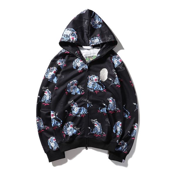 

tide бренда мужской дизайнер куртки высокого качества тенденция куртка тигра тотем моды кардиган с капюшоном свитер мужчин и женщин пара бал, Black;brown