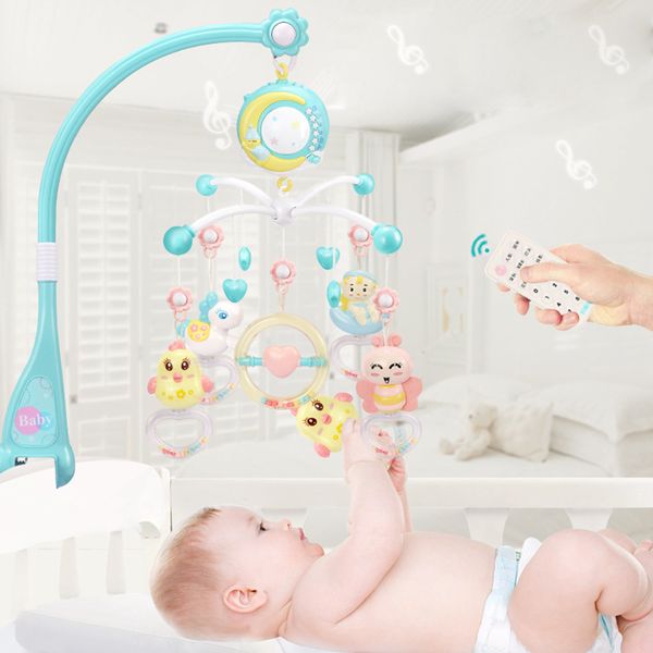 

baby toys 0-12 months rattles musical crib mobile on cot baby crib bed bells music box projector educational toys for newborns t200429