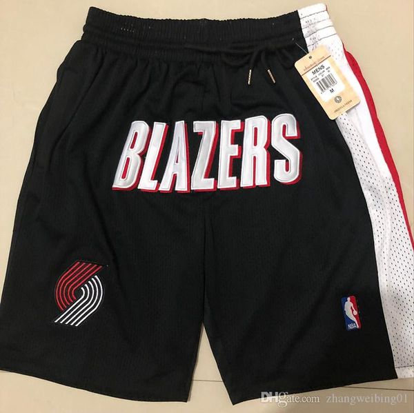 

just don shorts portland trail blazers 0 lillard hop motion wind shorts pants man white basketball nba pants, Black