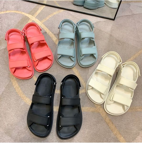 

new brand sell summer hook & loop sandals open toe anti-slip casual sports beach shoes slip-wear dual purpose versatile women sandals, Black