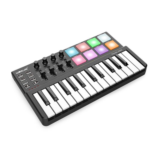 

worlde panda mini 25-key usb keyboard and drum pad midi controller portable
