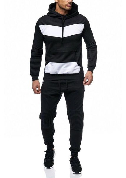 

zogaa men tracksuit 2 sets of new fashion jacket sportswear men's sweatpants hoodies spring and autumn men's brand hoodies pants, Gray