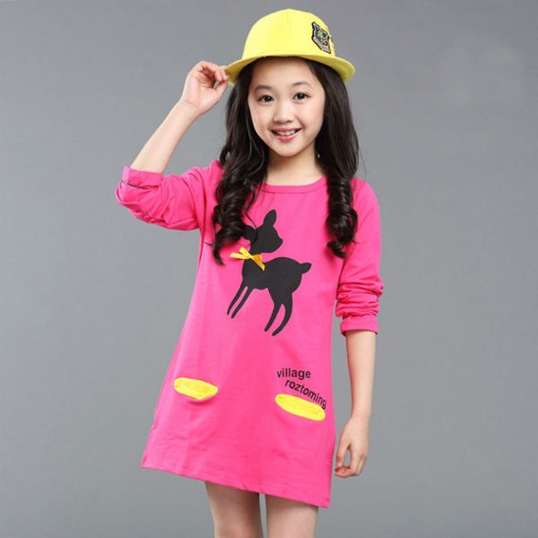 

fashion girls clothes long sleeve children's wear spring and autumn new girls bottoming shirt cotton elastic round neck t-shirt, Blue