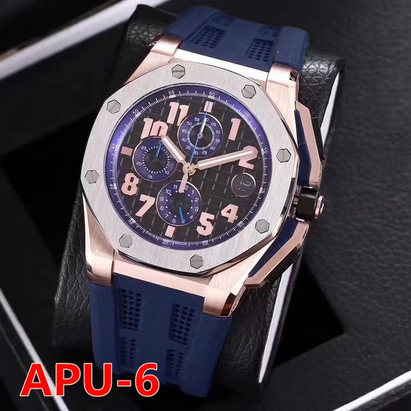 

Hot Sale Youth Luxury Watch For Men 42MM VK Quartz Movement Mens Watch Rubber Strap Mens Sport Watches Montre de luxe