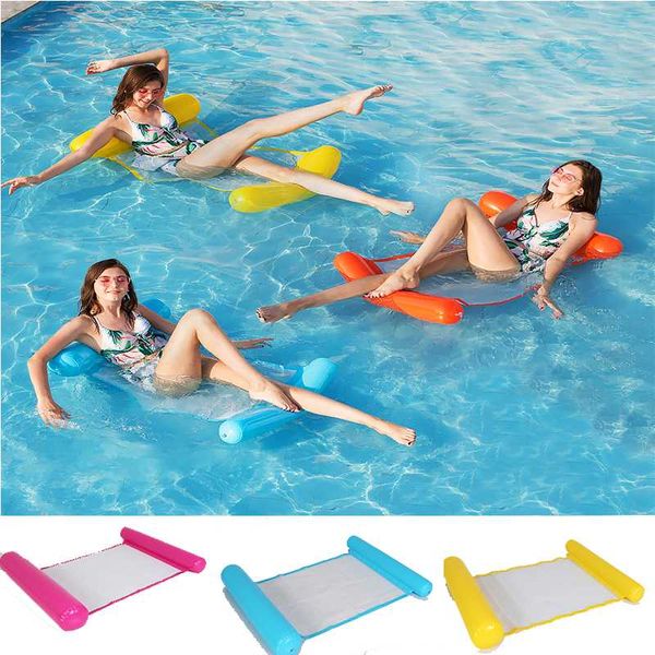 

floating water hammock float lounger toy inflatable floating bed chair swimming pool accessories foldable inflatable hammock bed