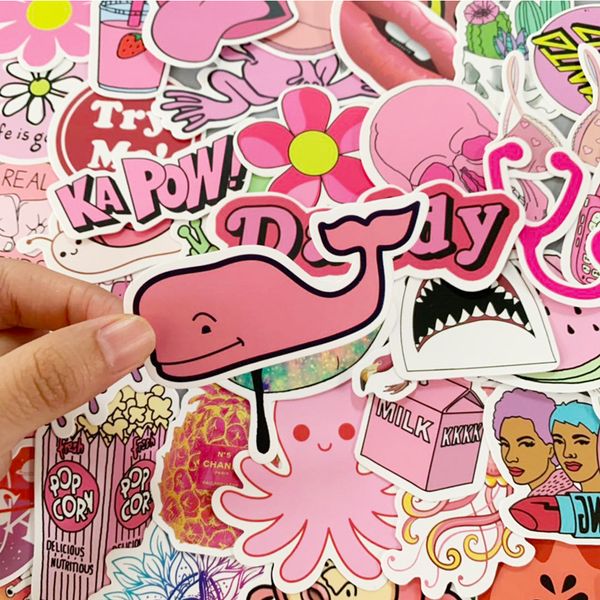 

waterproof refrigerator skateboard decoration mixed decals stickers for lapmacbook waterbottle motocycle pink cute cartoon stickers