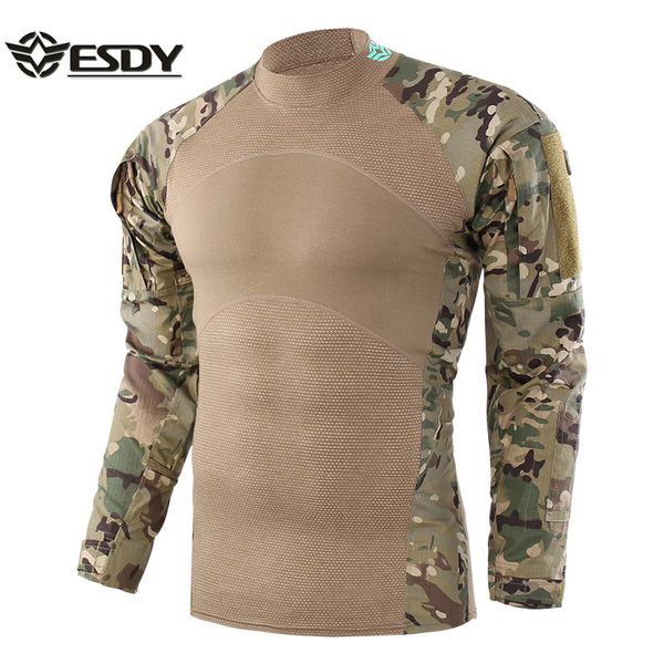 

esdy new tactical shirt men outdoor hunting shirt hunting base layer camouflage pattern functional clothes for man, Camo