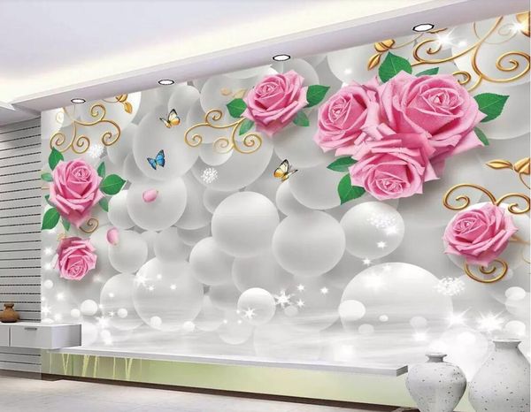

3d wallpaper custom p mural european romantic rose stereo 3d tv background wall landscape wall tapestry 3d