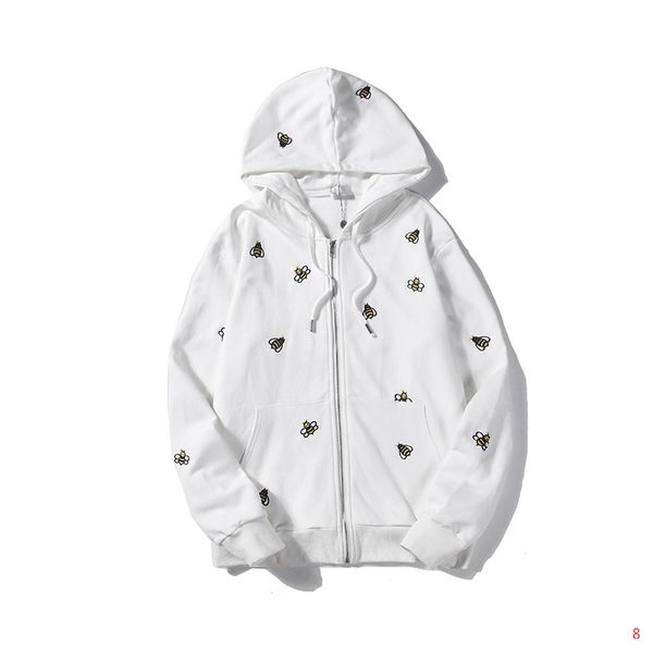 

autumn designer men hoodie with bees print pattern luxury sweatshirts streetwear brand pullover hoodies with zipper clothing m-2xl, Black