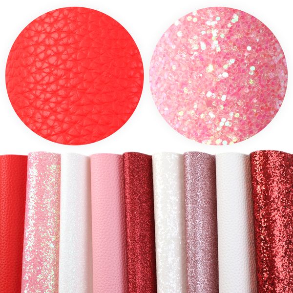 

9pcs valentines day series synthetic leather fabricdiy handmade materials for making earring hair bows1yc8329 materials clothing, Black;white
