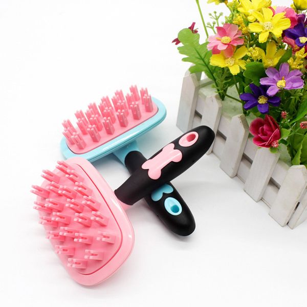 

new grooming self cleaning brush comb hair fur shedding tool for pet dog cat #40-23, Silver