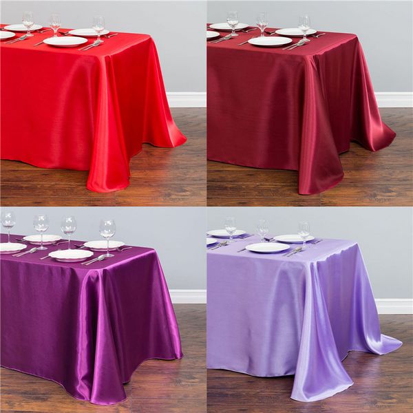 Multi Color Satin Table Cloth For Wedding Party Banquet Decoration