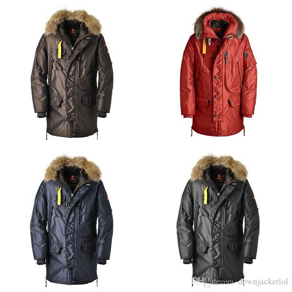 

raccoon fur winter man coat men parka down jacket parka warm thick down coats hooded down jackets designer jacket doudoune, Black