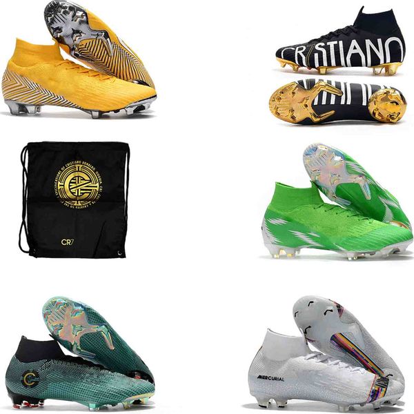 

2019 gift mens soccer shoes superfly 6 elite cr7 lvl up fg soccer cleats crampons de football boots mercurial superfly vi 360 neymar ronaldo