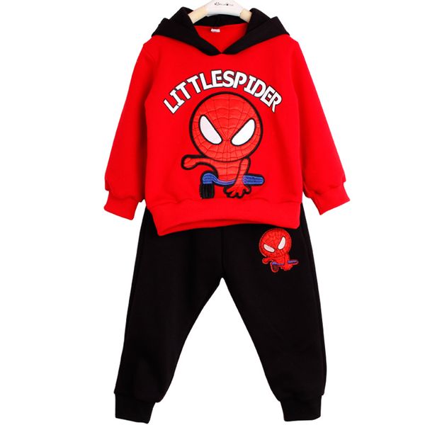 

2 шт./компл. kid дизайнер одежды мальчики девочки комплекты одежды толстовки костюмы топы + брюки детские человек-паук косплей детские толст, White
