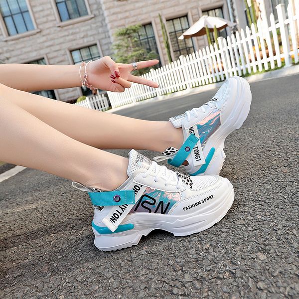 

shofort women fashion casual wild sneakers trainers chaussure female thick platform shoes comfortable for spring autumn mx200425, Black