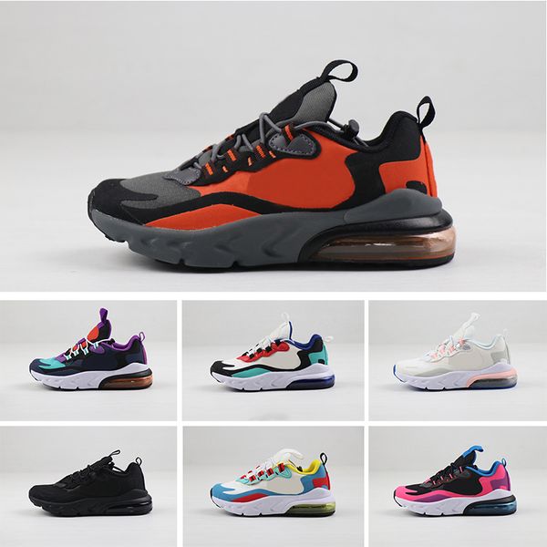 

27c react kids children shoes big boys girls youth sneakers orange grey bauhaus hyper pink triple black white childrens kids trainers 28-35