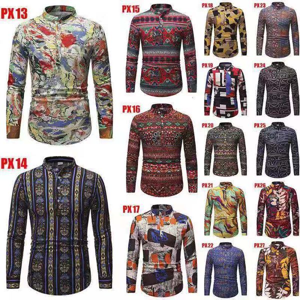 

man long sleeve shirt originality 3d printing leisure time male shirt, White;black