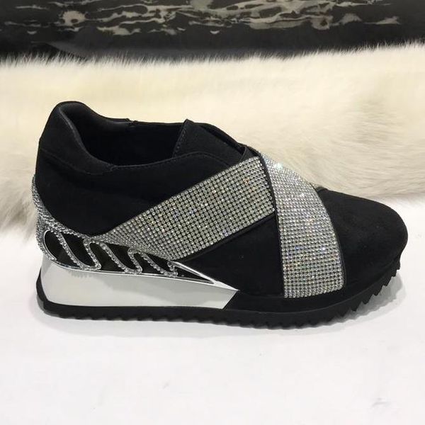

2019 new leather ladies flat shoes fashion luxury designer nubuck leather shoes superstar brand casual shoes drilling qy00, Black