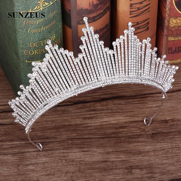 

crystal wedding tiaras sparkle princess bride crowns in silver women marriage head accessories sq412