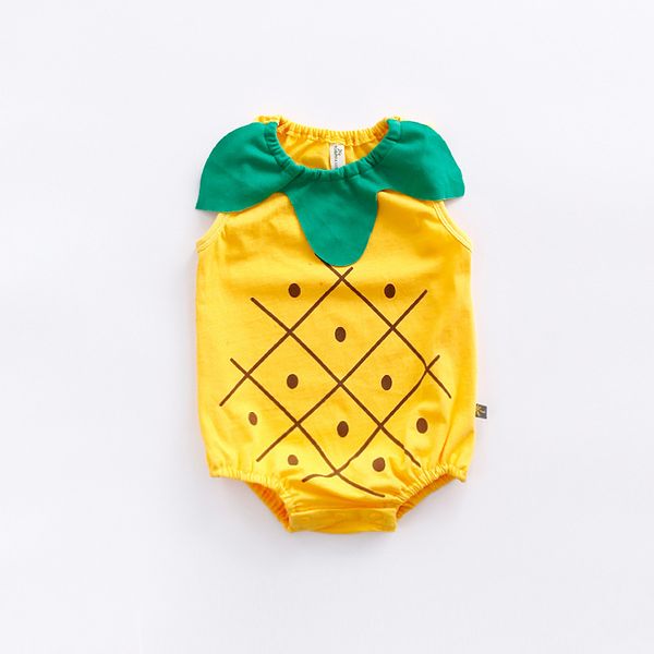 

infant clothing summer sleeveless baby romper boy girl pineapple jumpsuit toddler cute costume, Blue