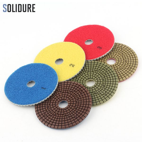 

3pcs/set 100mm 4 inch wet 3 step polishing pads with 3.0mm thickness diamond granite polishing tool marble concrete grinding