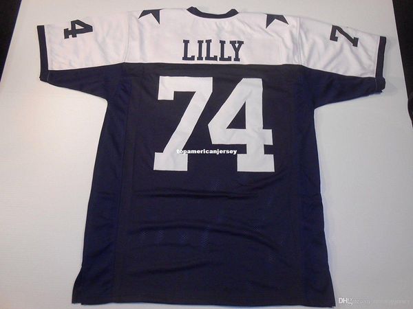 

retro custom sewn stitched #74 bob lilly mitchell & ness jersey s-5xl,6xl men's football jerseys rugby, Black;blue