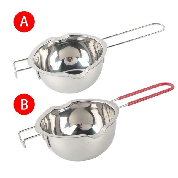 

stainless steel chocolate pot double pan milk bowl butter candy insulation pastry baking tools small large size 400ml/600ml