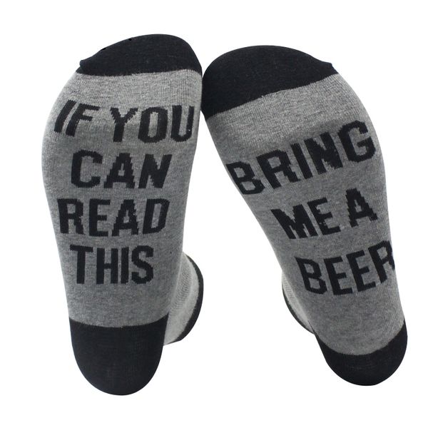 

custom wine socks if you can read this bring me a glass of wine socks autumn spring fall 2018 new dobby christmas sock drop ship, Black;white