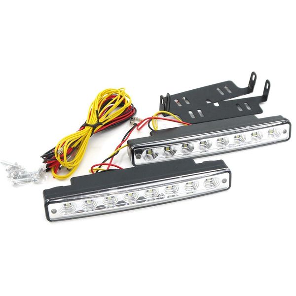 

adeeing 2pcs 12v 8led drl led car styling fog lamps daytime running lights external turn steering & brake lamp r30