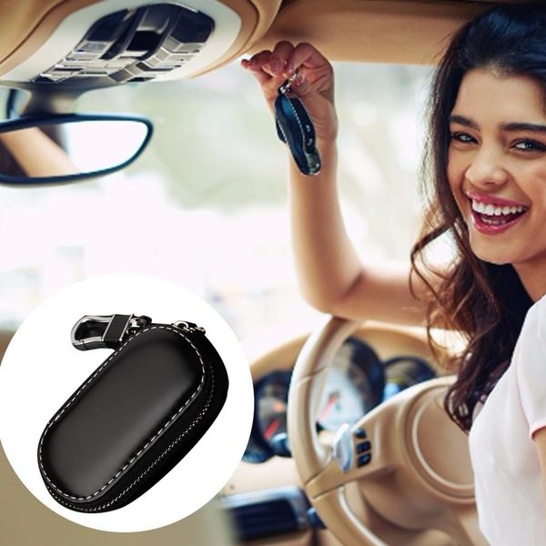 

car key bag multi-function leather key case for faraday cage keyless entry fob pouch car rfid security accessories