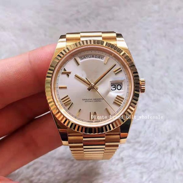 

shopkeeper recommend asia 2813 movement day-date 40mm pure gold sterling silver rome 228238 126334 men's watch, Slivery;brown