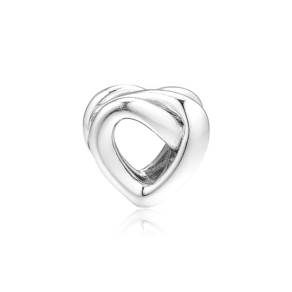 

2019 mother's day 925 sterling silver jewelry knotted heart charm beads fits pandora bracelets necklace for women diy making, Bronze;silver